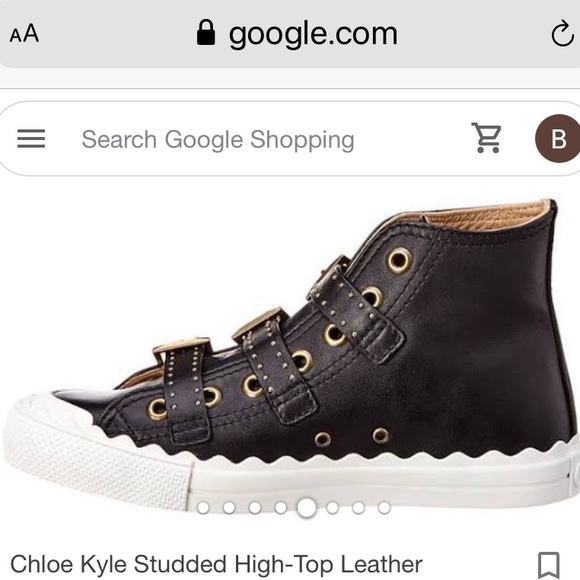 Chloe Kyle studded high top leather sneaker - Picture 8 of 15